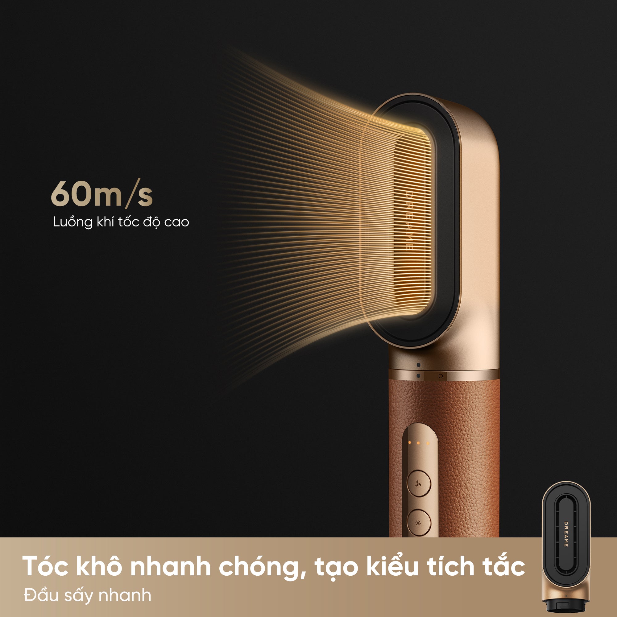 Máy tạo kiểu Dreame AirStyle Pro Gold 追觅 Máy sấy và tạo kiểu tóc đa năng Dreame Airstyle Pro