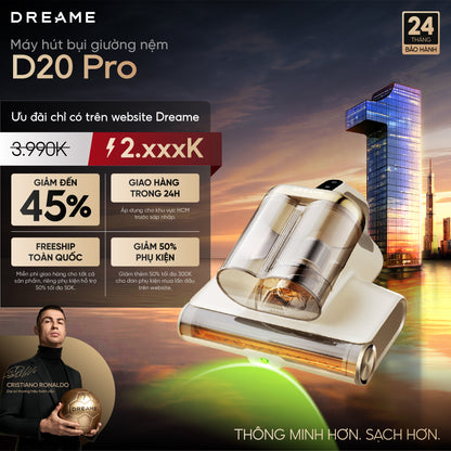 Máy hút bụi giường nệm diệt khuẩn, lọc bụi mịn Dreame D20 Pro