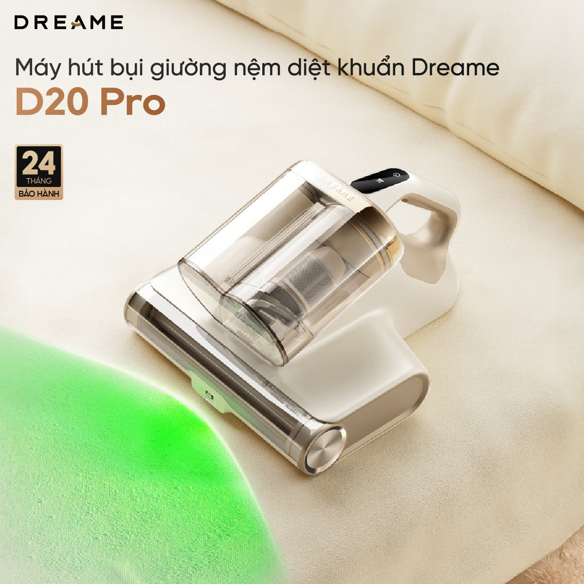 Máy hút bụi giường nệm diệt khuẩn, lọc bụi mịn Dreame D20 Pro
