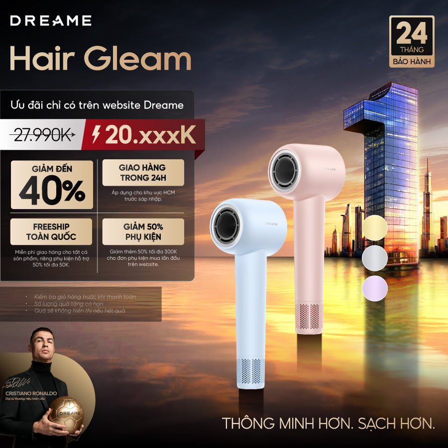 Máy sấy tóc ion âm tốc độ cao Dreame Hair Gleam