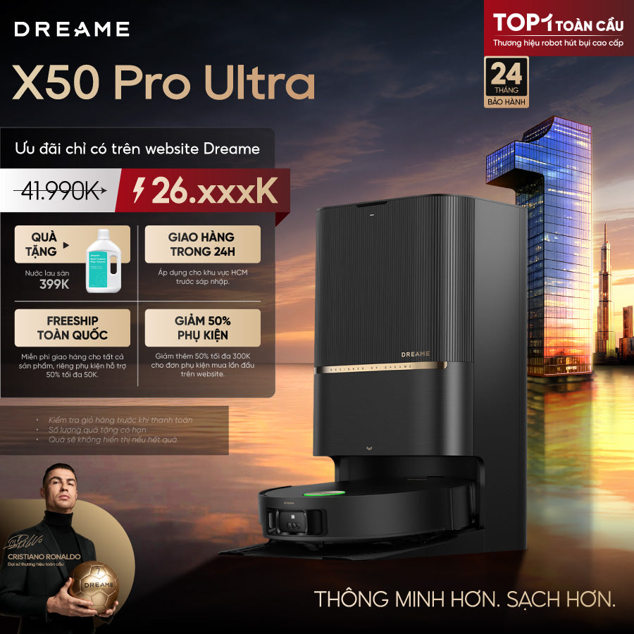 Robot hút bụi lau sàn chuyên dụng thông minh Dreame X50 Pro Ultra