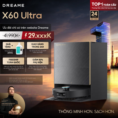 Robot hút bụi lau sàn chuyên dụng thông minh Dreame X60 Ultra
