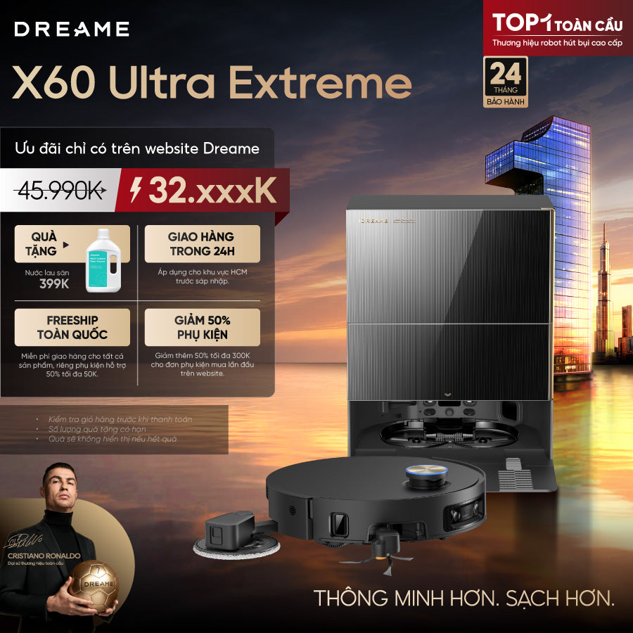 Robot hút bụi lau sàn chuyên dụng thông minh X60 Ultra Extreme