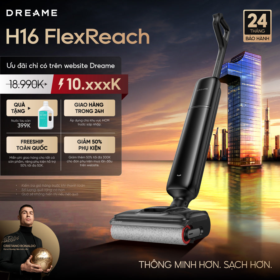 Máy hút bụi lau sàn khô & ướt Dreame H16 FlexReach